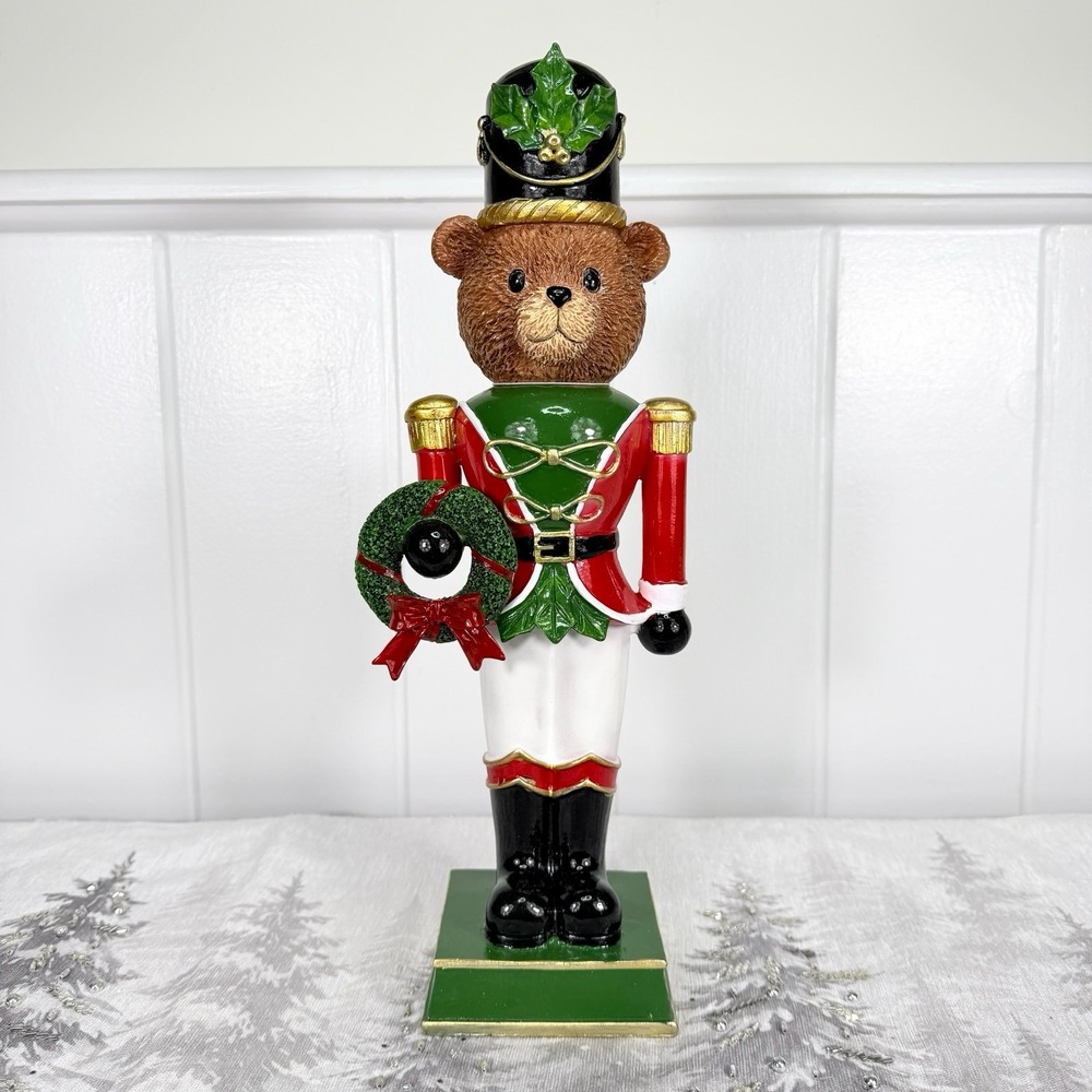 NEW Martha Stewart 14" Bear Nutcracker Christmas Decor